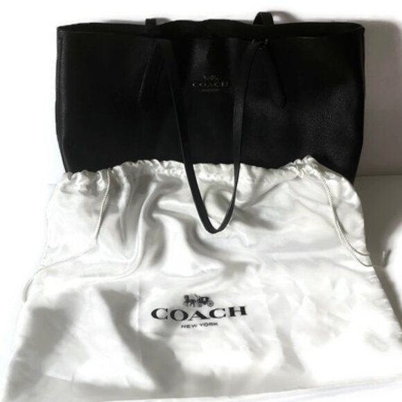 Coach Black Leather Tote - Picture 5 of 7